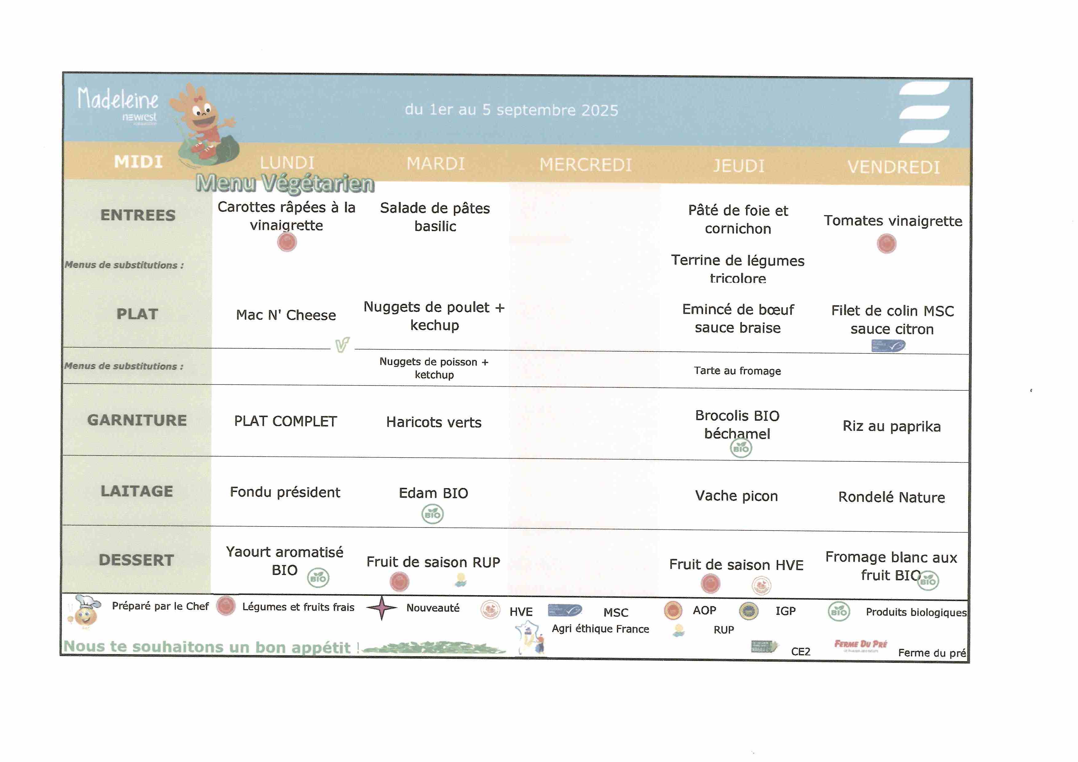 menu 1er septembre